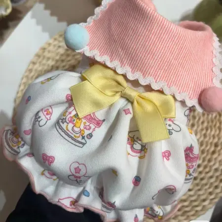 Sweet Lolita pet princess dress, pink collar cartoon print bubble dress, large bow pom-pom, small dog Maltese, dog cat dress Sweet Lolita pet princess dress, pink collar cartoon print bubble dress, large bow pom-pom, small dog Maltese, dog cat dress